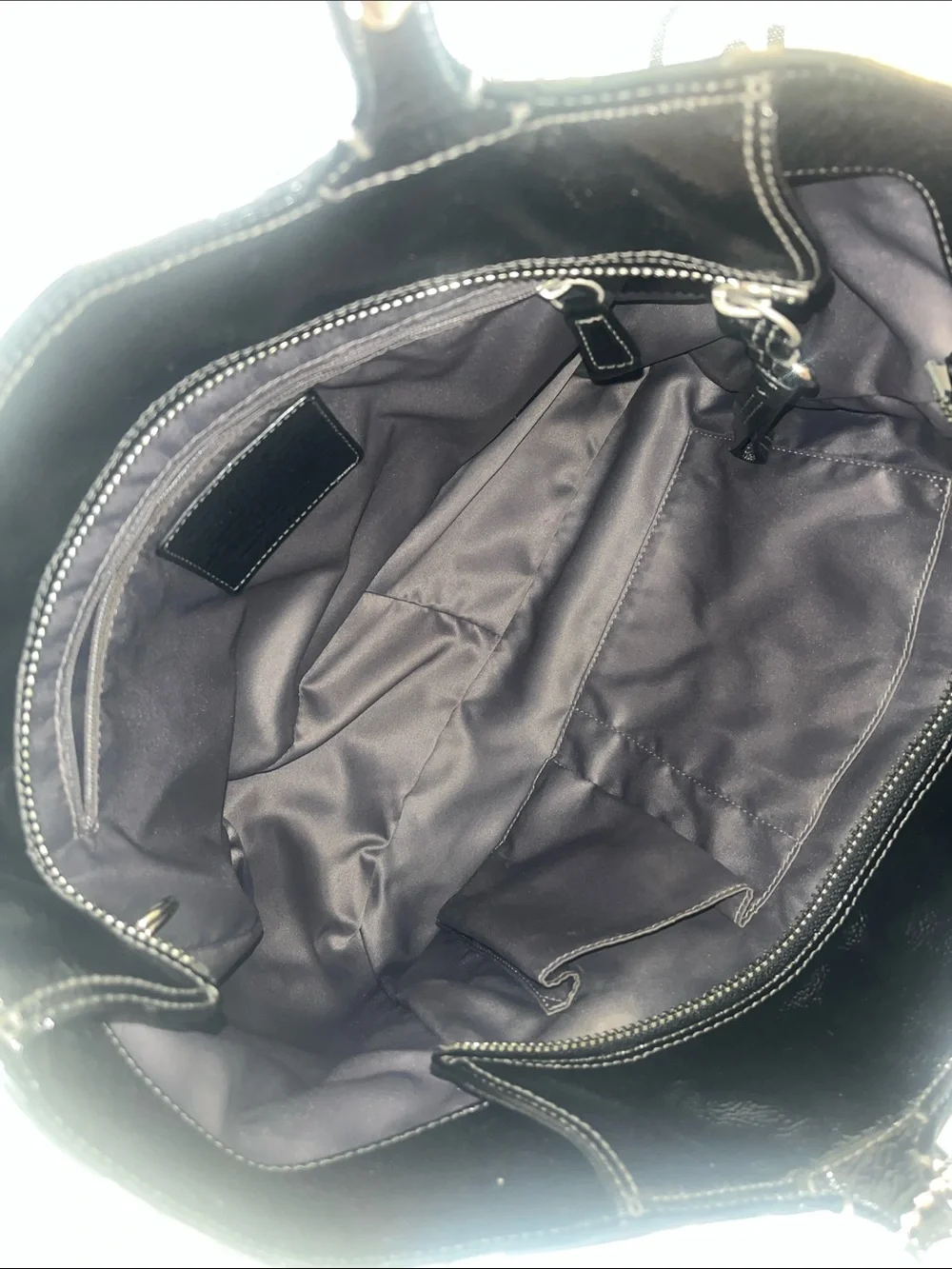 Coach Madison Tribeca Tote from Op Art Collection black & gray monogram canvas